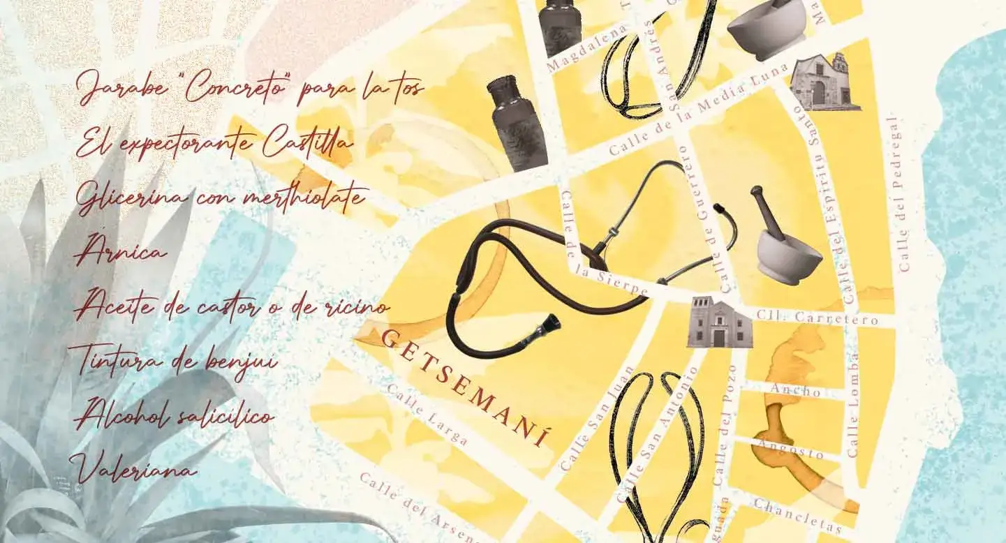 Histórico Barrio de la Salud en la calle de la Media Luna en Cartagena, conocido por sus boticas, consultorios, centro de diagnóstico y servicios de salud que antecedieron al actual DADIS