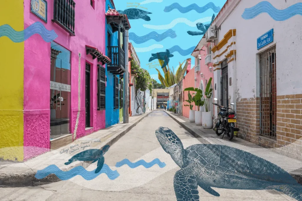 Calle Las Tortugas en Getsemaní, un espacio histórico con muros pintados y memoria barrial